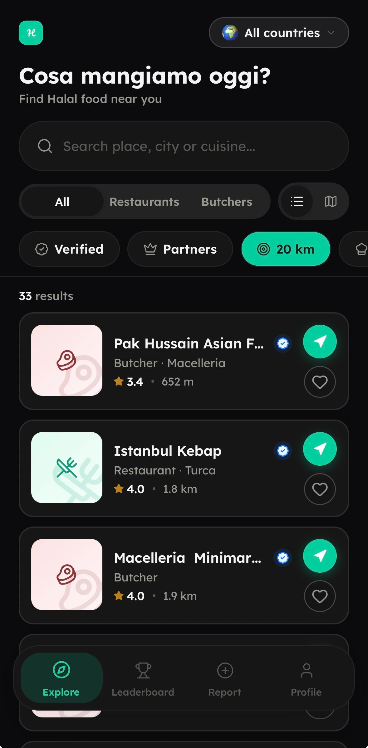 HalalGo — tema scuro